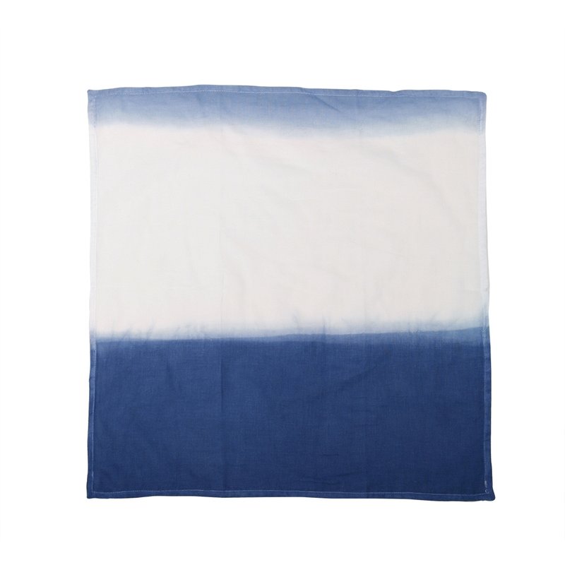 蘑菇mogu / 天然染方巾 / 立夏 / 古着 - 丝巾 - 棉．麻 蓝色
