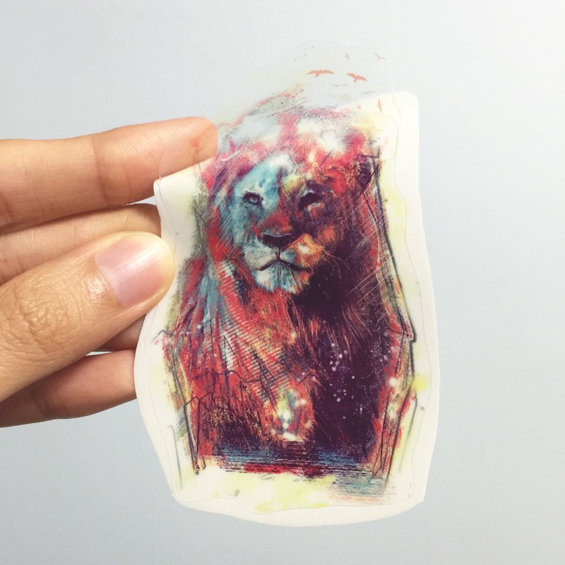 狮子 透明贴纸 Lion Sticker - 贴纸 - 纸 多色