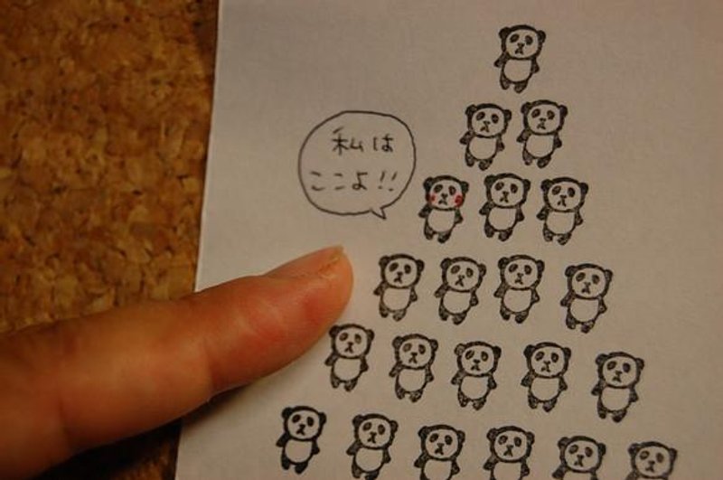 Mini Hanko ☆ squirming panda - 印章/印台 - 其他材质 