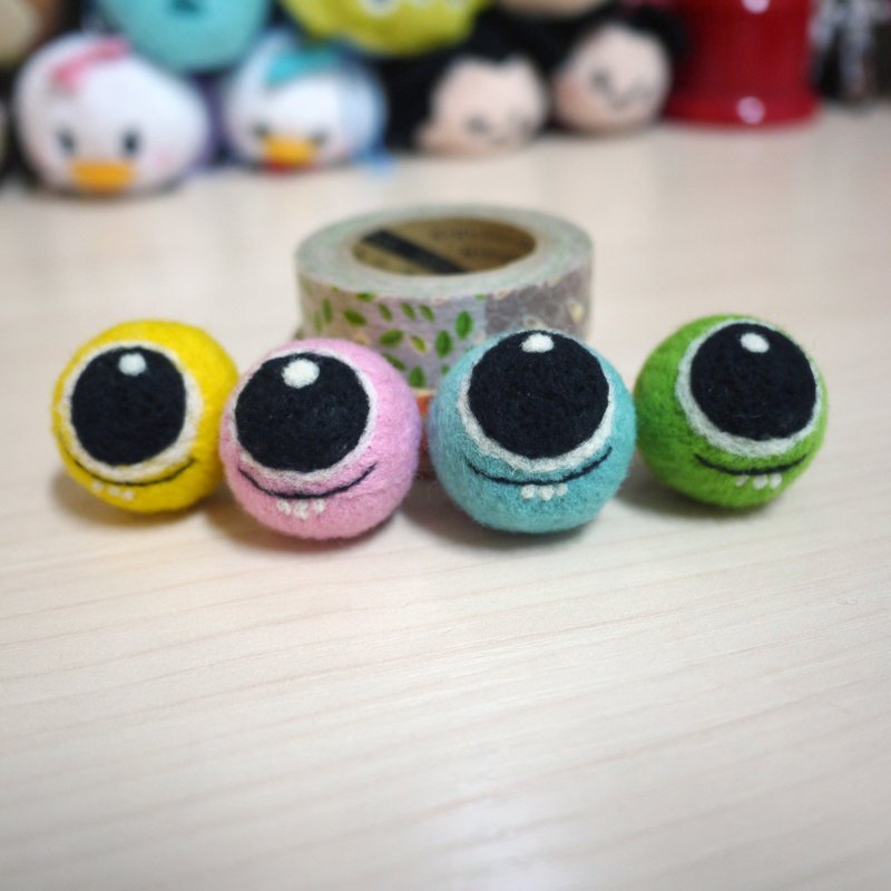 Hanju's羊毛儿。手作 DIY 七彩小眼球 原创系列 羊毛毡 手机吊饰/防尘塞/强力磁铁 - 编织/刺绣/羊毛毡/裁缝 - 羊毛 多色