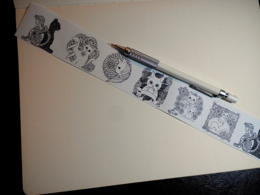 大卫画猫_猫境幻游_限定款 Limited Edition 设计师限量款_猫咪_纸胶带30mm_10M_H005 - 纸胶带 - 纸 紫色