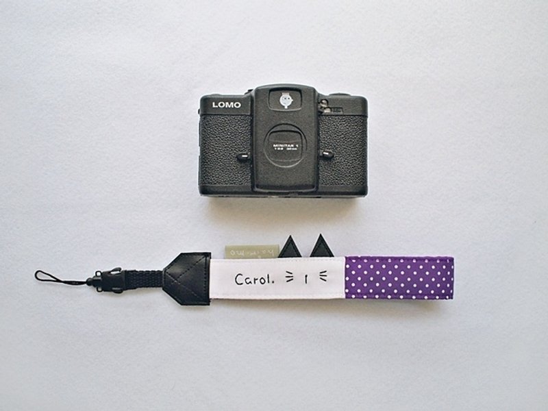 hairmo。咪眼猫单挂手腕相机/拍立得/手机带-10深紫点(小孔) - 相机 - 其他材质 紫色