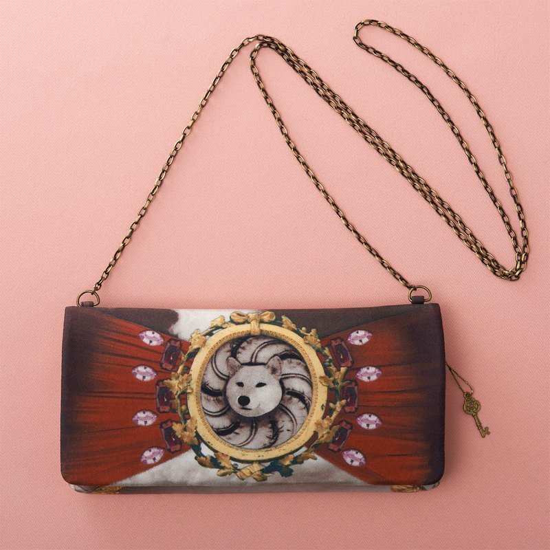 皇家珠宝盒-丝巾包/肩背包/iPhone长夹(柴犬女王) - 侧背包/斜挎包 - 其他材质 红色