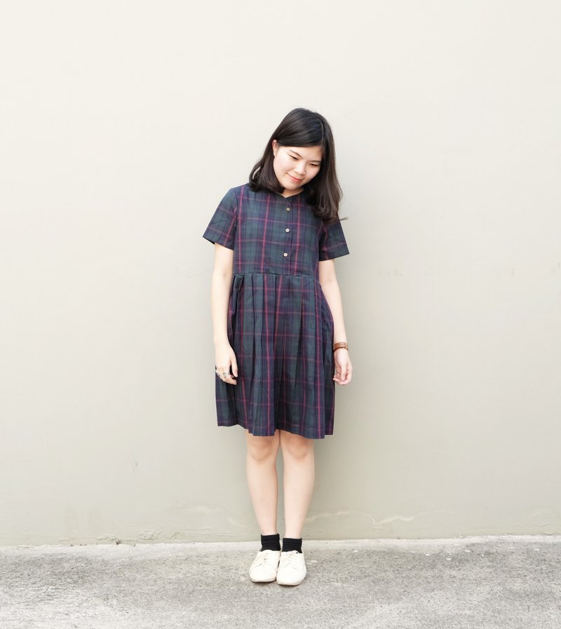 MUMU SCOTTY DRESS - 洋装/连衣裙 - 棉．麻 绿色