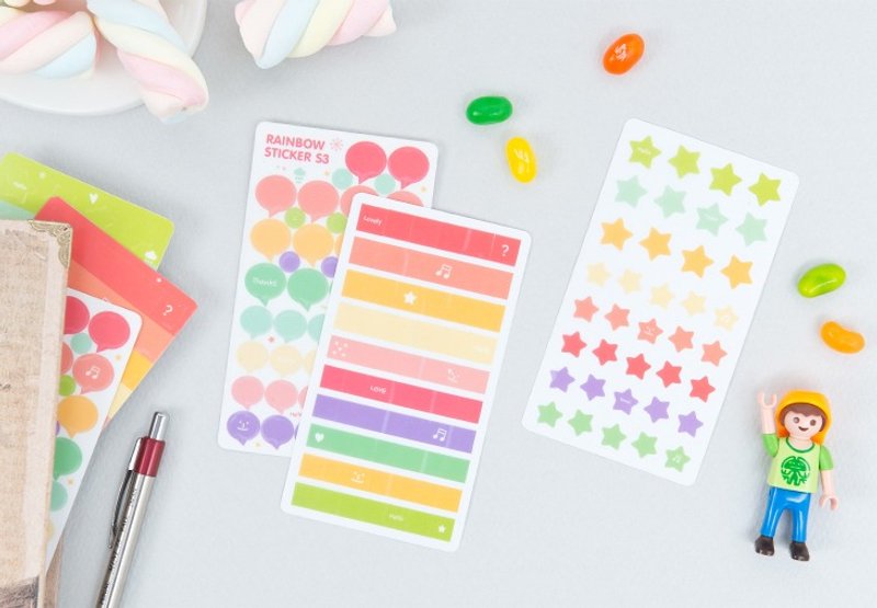 ARDIUM 彩虹手帐标示贴纸 S3 - 贴纸 - 塑料 多色