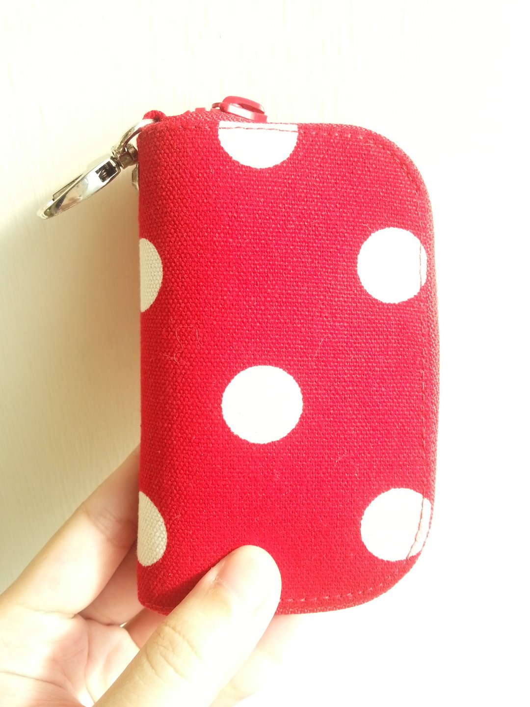 【Colorful】Key Case-水玉晚霞 - 化妆包/杂物包 - 其他材质 红色