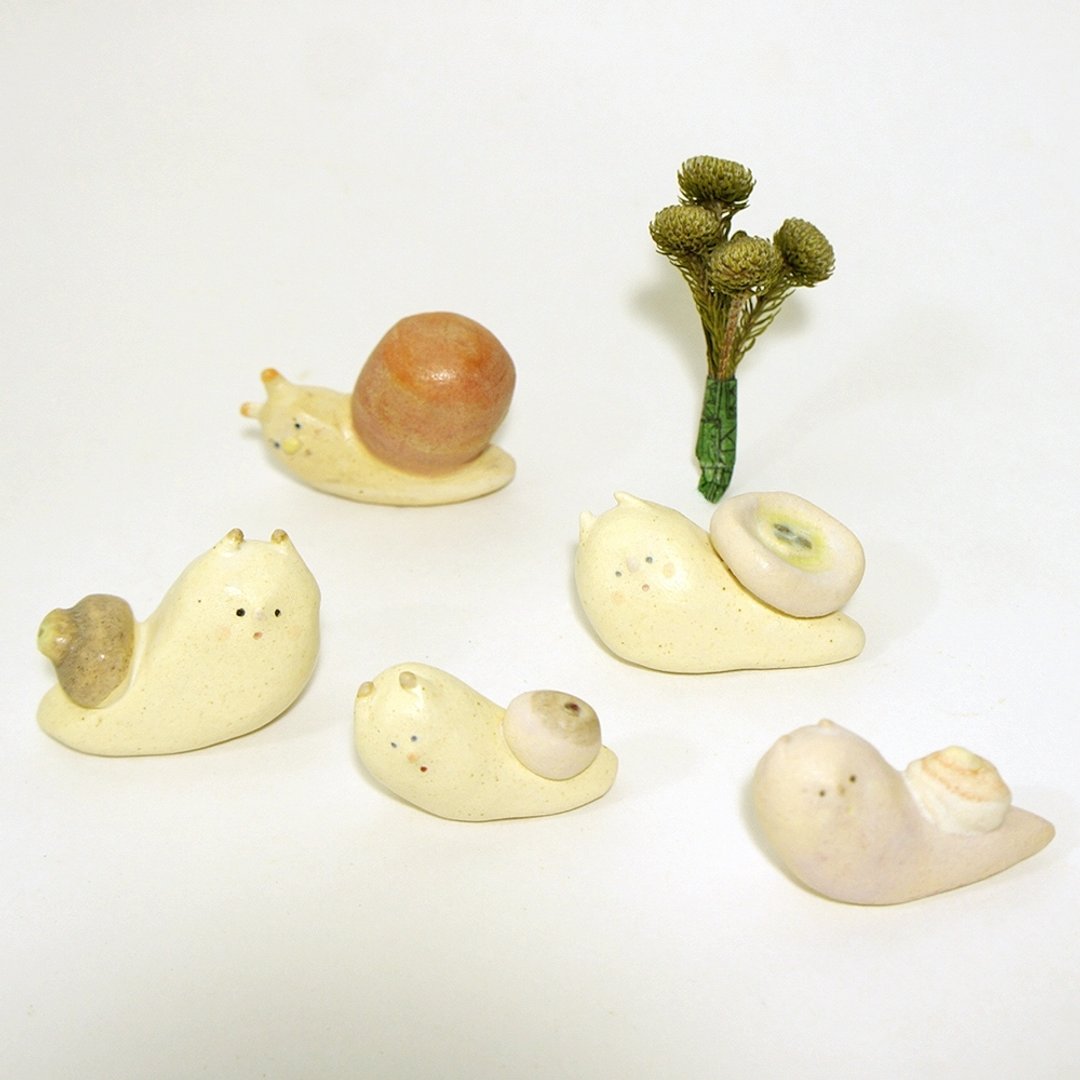 ［手感陶作］旅行蜗牛-mini款-健康食品系列-L.梅子奶酪 - 花瓶/陶器 - 其他材质 粉红色