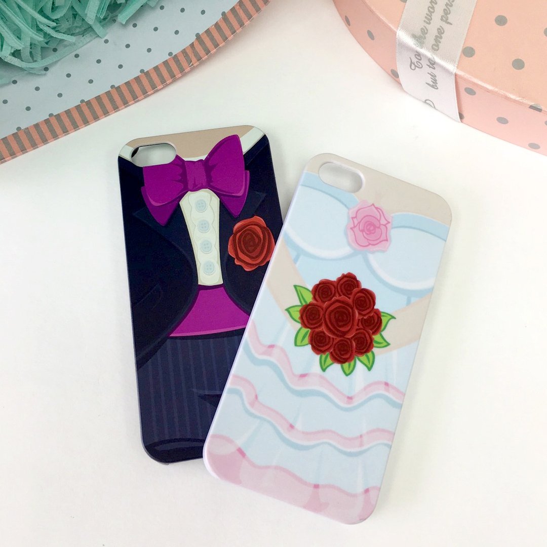 ❤ 情人系列 ❤ 香港原创设计 爱的婚礼【白色婚纱】iPhone X,  iPhone 8,  iPhone 8 Plus,  iPhone 7, iPhone 7 Plus, iphone 6/6S , iphone 6/6S PLUS, Samsung Galaxy Note 7 透明手机壳 - 手机壳/手机套 - 塑料 白色