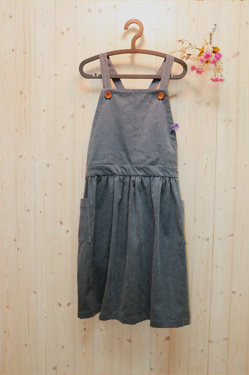 [简约亲子吊带裙-女装] 妈咪装/文青吊带裙/典雅 - 其他 - 其他材质 蓝色