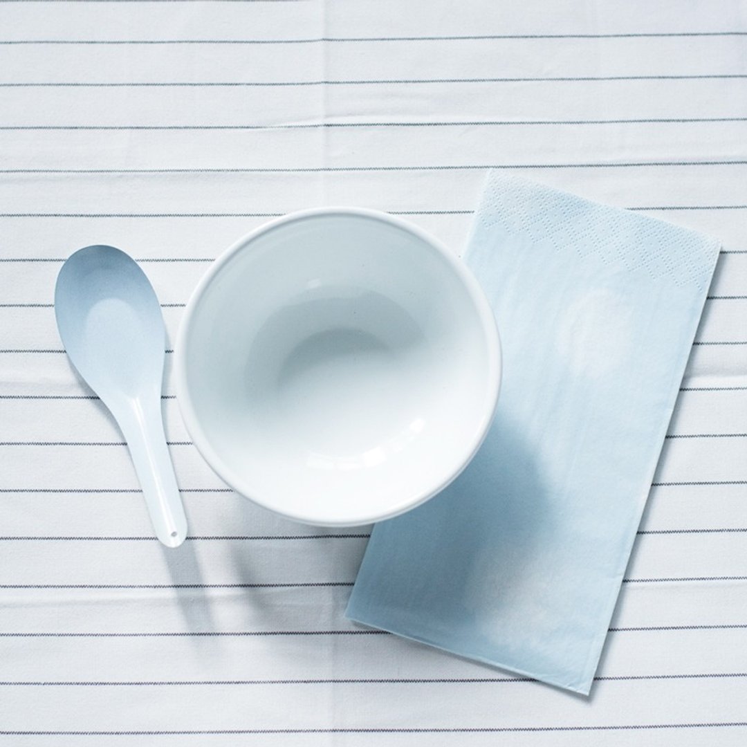 ::圣诞快乐::缤纷派对组 :白色小碗＋粉蓝短汤匙 - 茶具/茶杯 - 珐琅 白色