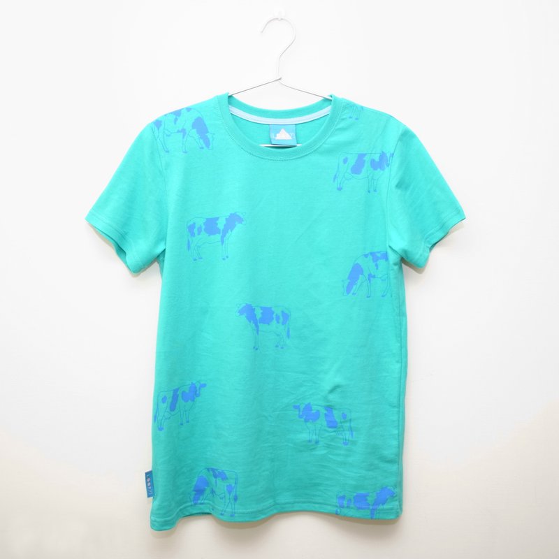 放牛吃草 / 正常 T-shirt - 女装 T 恤 - 棉．麻 蓝色