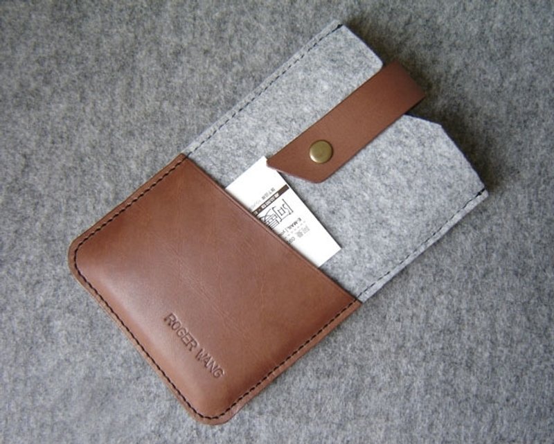 手工皮件 C-Style 混搭概念 高密度不织布+真皮 手机皮套-斜口袋 iphone6 + - 手机壳/手机套 - 真皮 多色