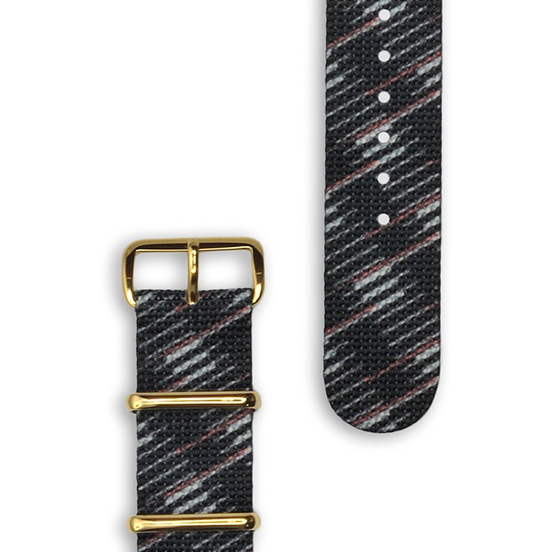 HYPERGRAND军用表带 - 20mm - RAPIDE 灰白光束 (金扣) - 女表 - 其他材质 