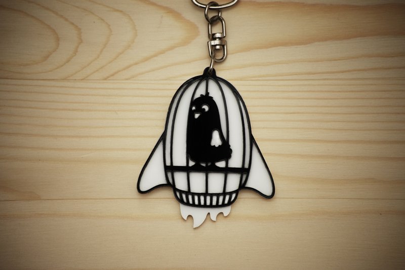 【Peej】鸟笼也要飞·项链/钥匙圈/吊饰 - 项链 - 压克力 黑色