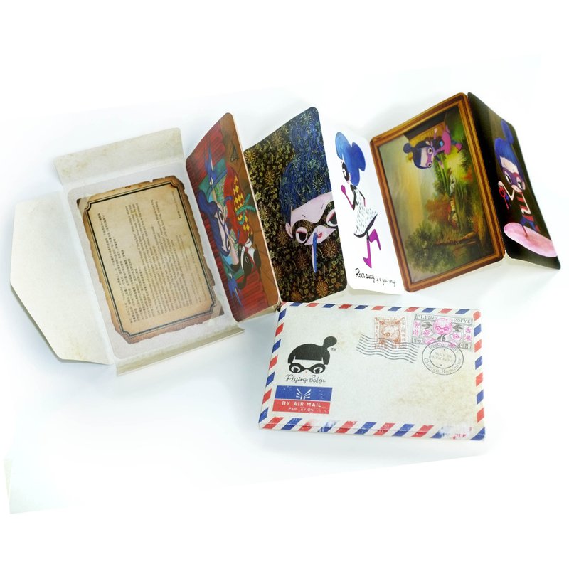 明信片 图文集 。苏飞现身记。Flying Sofye 图文集 - 刊物/书籍 - 纸 金色