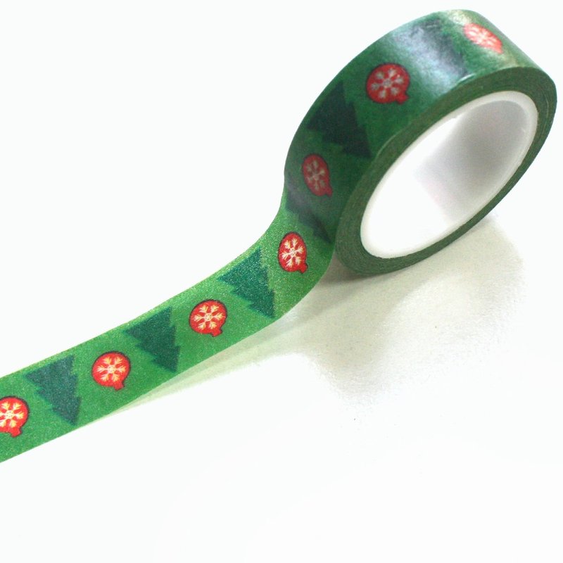 圣诞节限定 X'MAS 纸胶带 B11 小精灵的圣诞节 - 纸胶带 - 纸 绿色