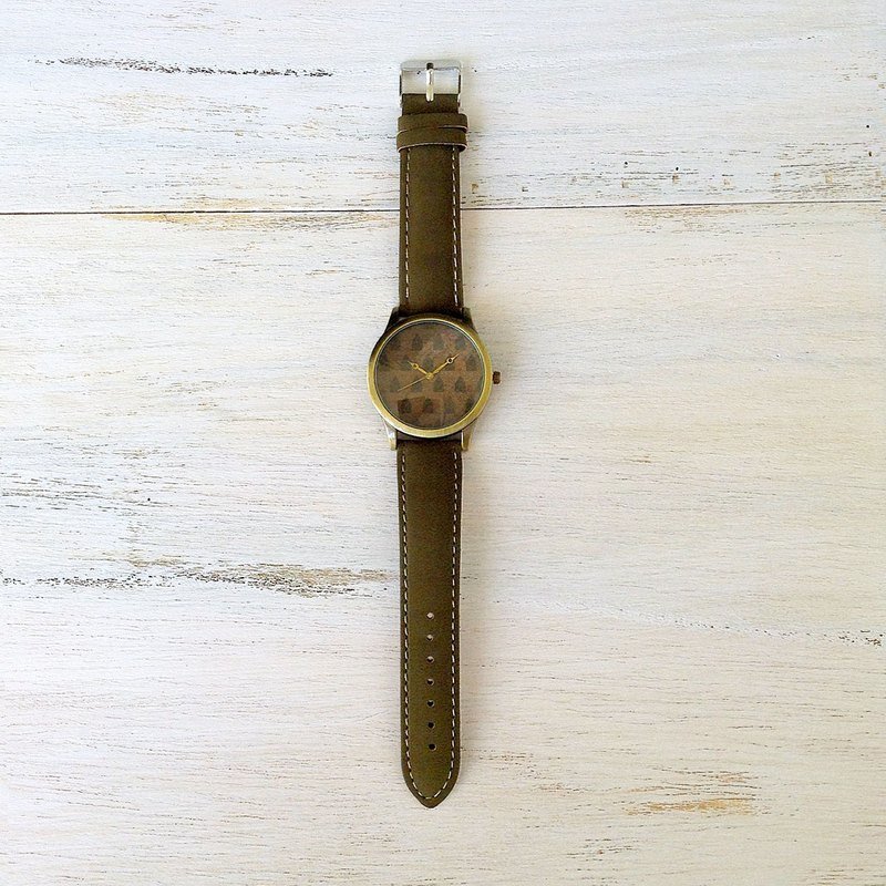 Home 手工表 - 其他 - 真皮 绿色