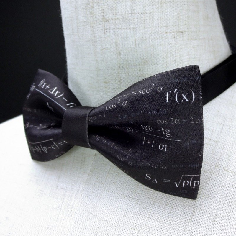 数学公式领结, 黑色领结, 黑色项链,领结, 项链,手工制造 - 颈链 - 聚酯纤维 黑色