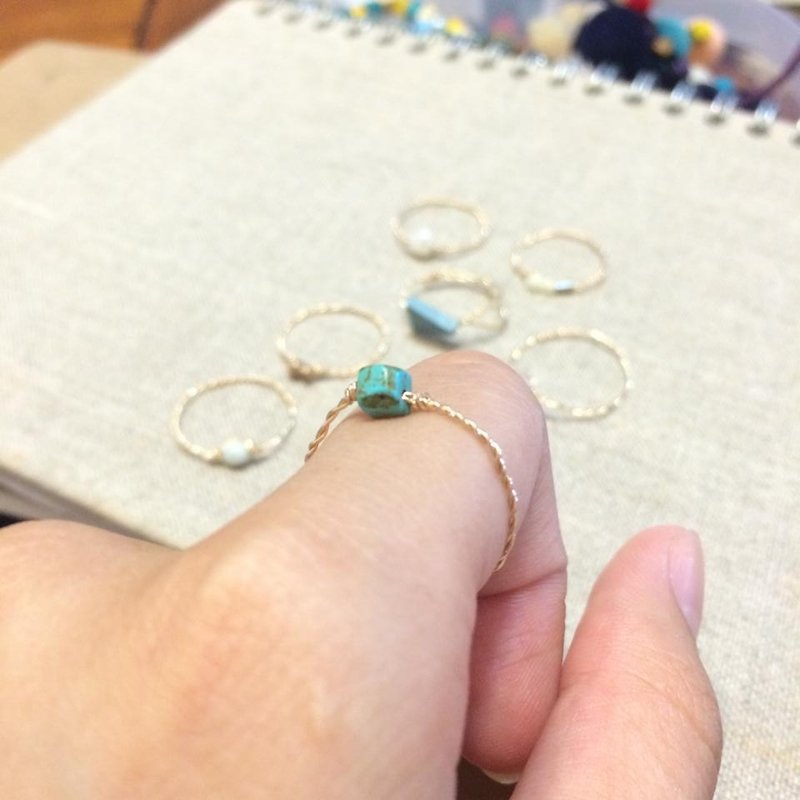 +++超值回馈+++14K专利包金 天然石手工细软戒 - 戒指 - 其他金属 绿色