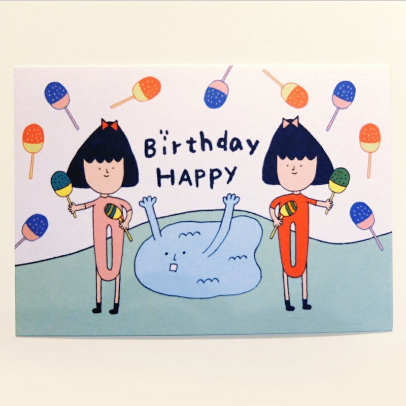 生日快乐明信片 - 卡片/明信片 - 纸 多色