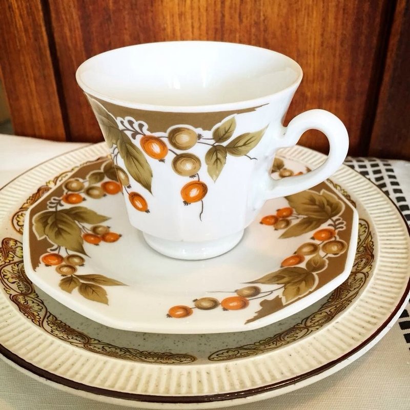 德国制 复古咖啡杯组/花茶杯组/欧洲古董茶杯组 - 茶具/茶杯 - 瓷 