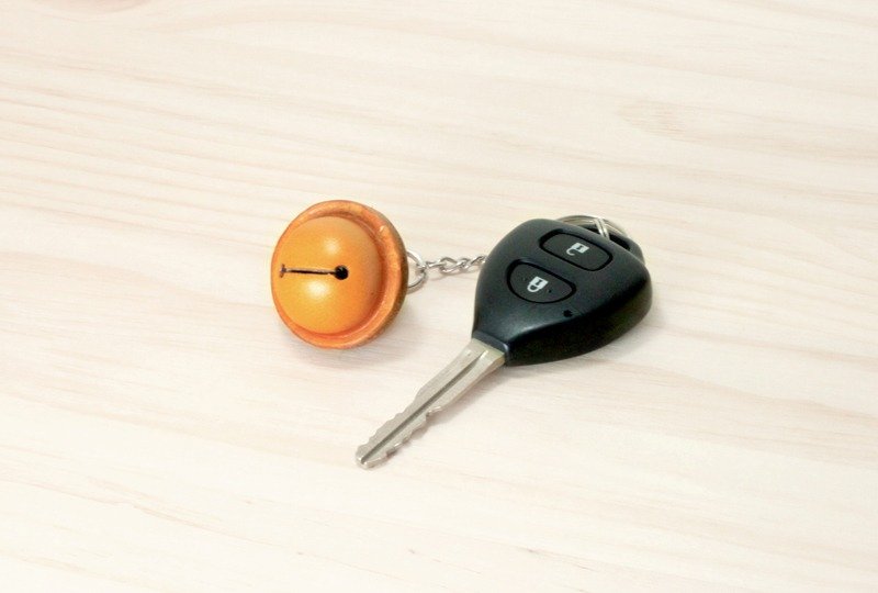 猫狗宠物皮铃铛 / 皮革钥匙圈 (大) - 玩具 - 真皮 咖啡色