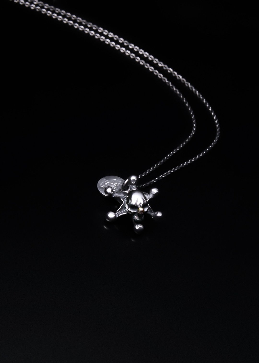Joker skull_pendant | 小丑骷髅项链坠 - 项链 - 纯银 银色
