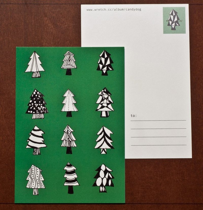 圣诞树 绿款＆红款（圣诞明信片） - 卡片/明信片 - 纸 多色