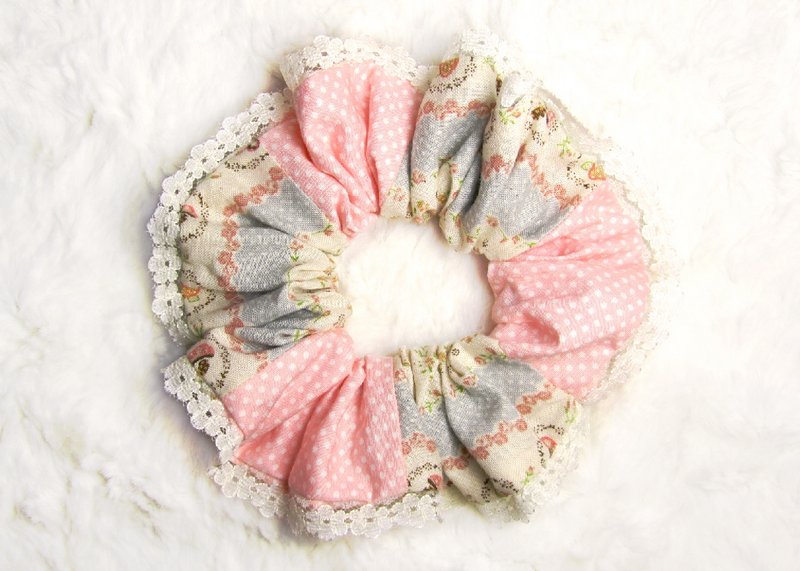 Phancy's手工肥肠圈/发圈[04-Girls' wish 女孩的愿望]藕粉红 - 发饰 - 其他材质 粉红色