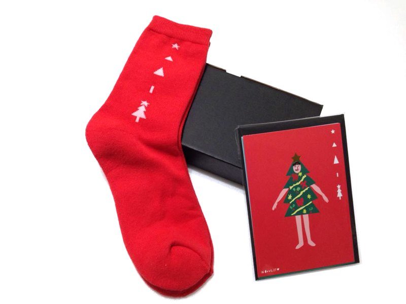 圣诞节*礼物*毛巾底超厚保暖袜/圣诞礼物/交换礼物/圣诞袜 - 袜子 - 其他材质 红色
