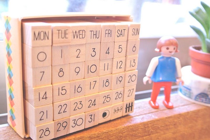 Day By Day月历印章组 (基本组) - 印章/印台 - 木头 橘色