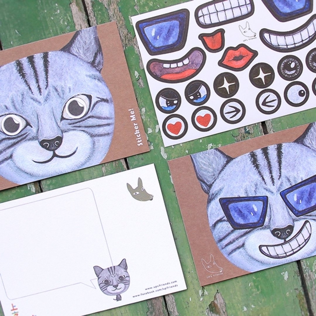 Sticker Me! 乐贴好朋友！_美短猫 - 卡片/明信片 - 纸 多色