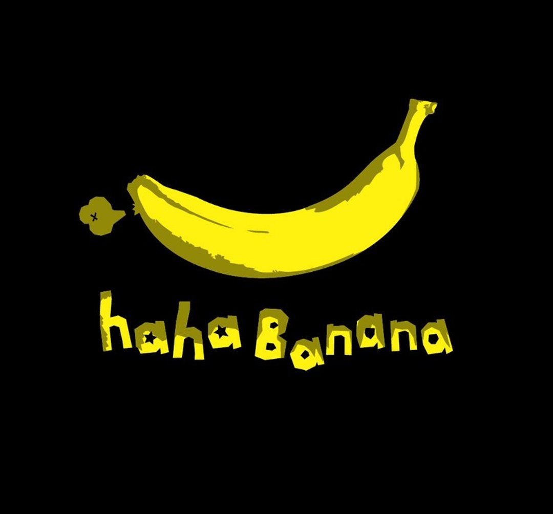 | HAHA BANANA II | - 女装 T 恤 - 棉 黑色