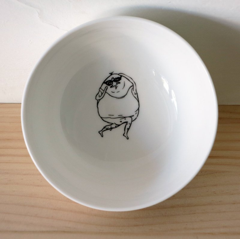 [rice bowl] 父亲节礼物 蛋爸 饭碗 - 碗 - 瓷 白色