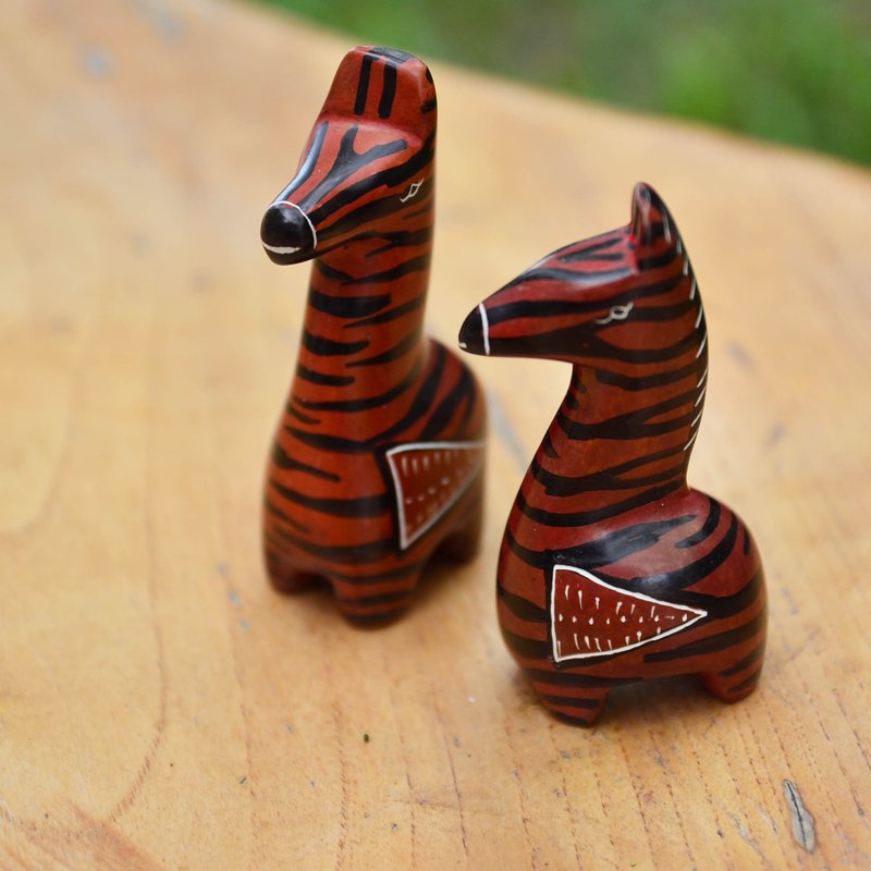 肥皂石动物纸镇＿小斑马＿咖啡＿公平贸易 - 摆饰 - 其他材质 咖啡色