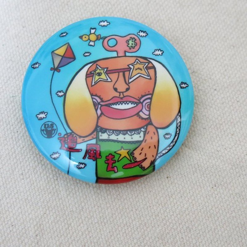 胸章·摆摆 【追风去】 徽章 - 徽章/别针 - 其他金属 蓝色