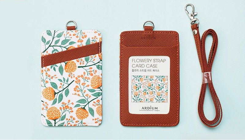 ARDIUM 花漾卡夹 \ 证件夹(附皮绳) - 覆盆子 - 证件套/卡套 - 真皮 咖啡色