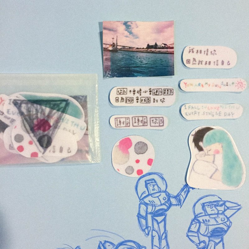 ≡期间限定≡ 关于爱/贴纸 - 贴纸 - 纸 白色