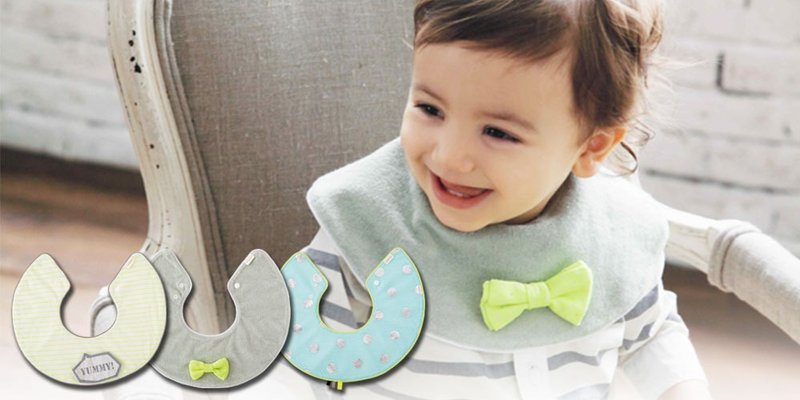 日本MARLMARL-啾咪joujou围兜3入粉蓝礼盒组 - 围嘴/口水巾 - 其他材质 多色