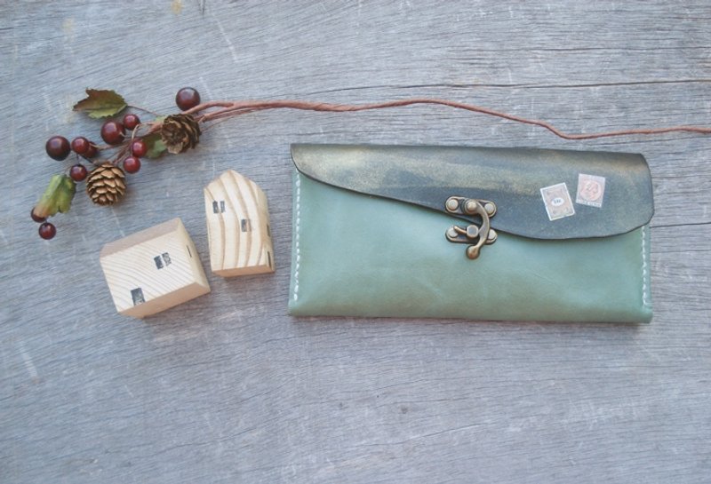 手风琴长夹 - 里斯本的故事 - 皮夹/钱包 - 真皮 绿色