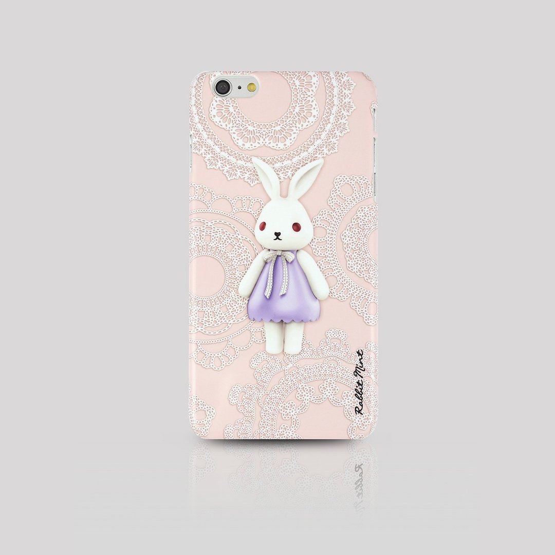 (Rabbit Mint) 薄荷兔手机壳 - 蕾丝布玛莉 Merry Boo - iPhone 6 Plus (M0019) - 手机壳/手机套 - 塑料 粉红色