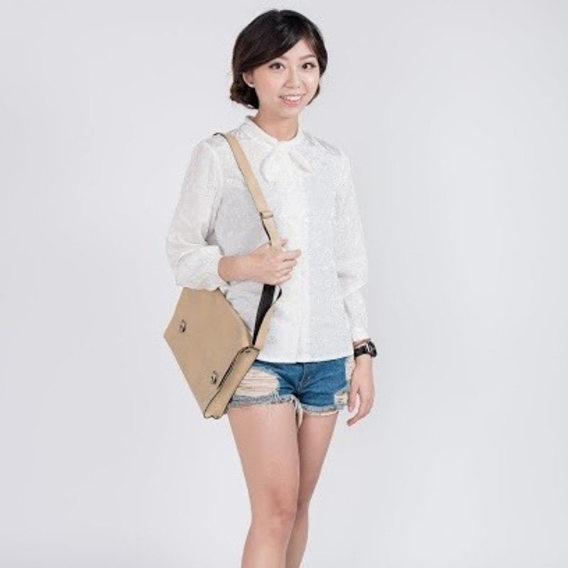 古着雪纺衬衫 | CS805 | 印花白 - 女装衬衫 - 其他材质 白色