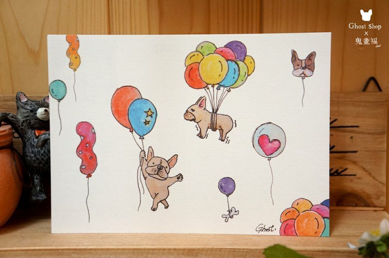 (售完)飞天法斗明信片 - 卡片/明信片 - 纸 白色