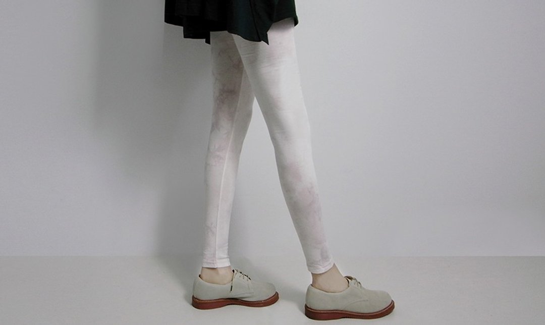 I . A . N Design 天然手染-紫草浅染 云染 超弹性有机棉内搭裤 Organic Cotton - 女装长裤 - 植物．花 