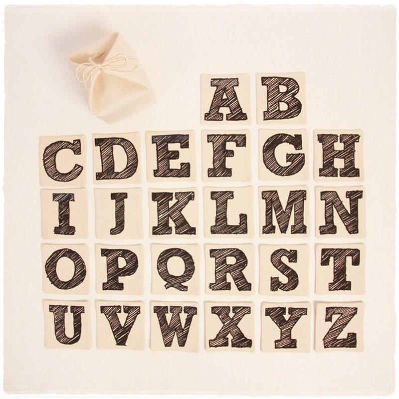 那是你的棉帆布手工字母杯垫一套精装版(26入) - 杯垫 - 其他材质 卡其色