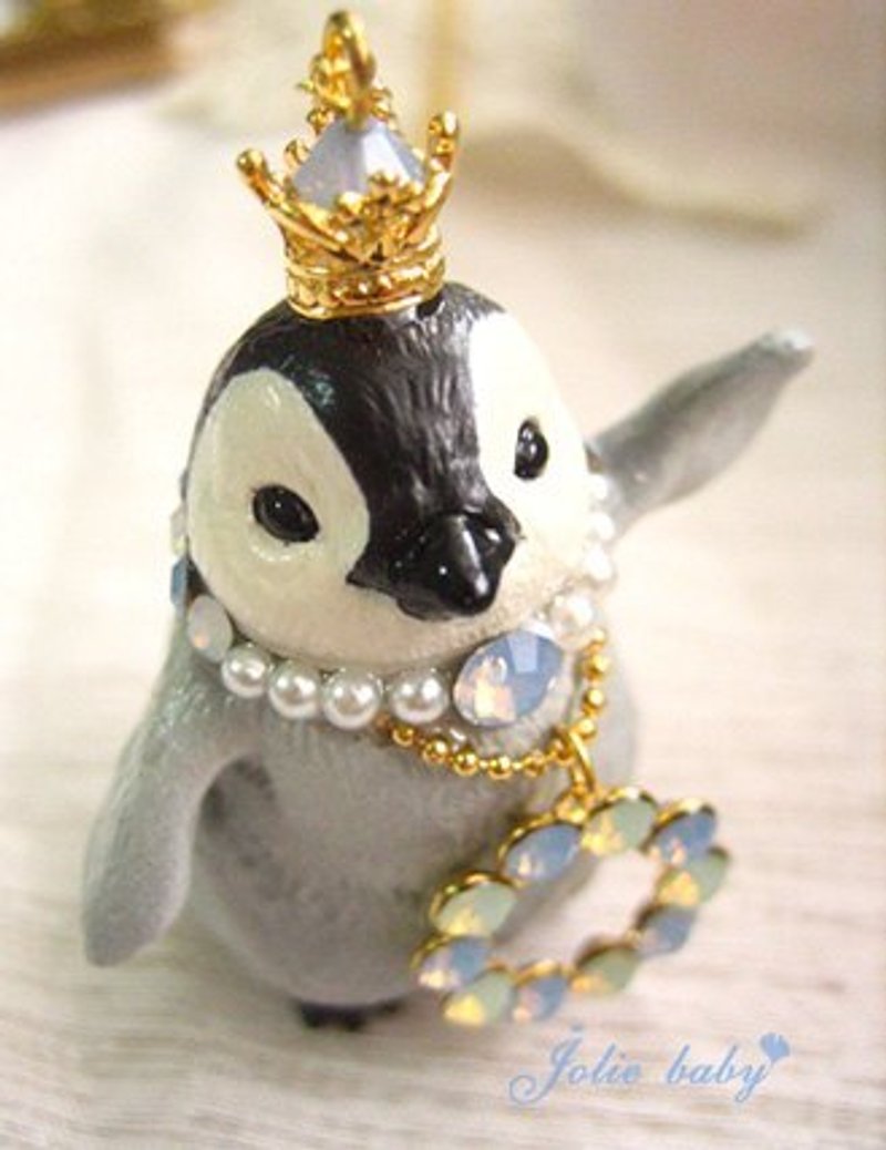 [Jolie baby]走秀---蓝蛋白水晶钻皇冠帝王企鹅项炼 - 项链 - 其他材质 