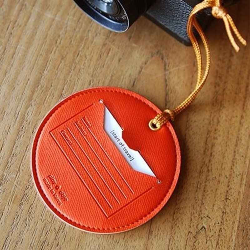 Dessin-小圆皮革行李吊牌-Orange,POJ91453 - 行李吊牌 - 其他材质 橘色