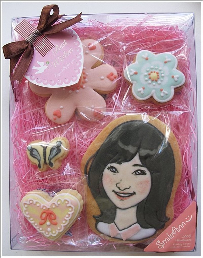 SmileAnn/手工订制彩绘肖像饼干礼盒5入 - 蛋糕/甜点 - 新鲜食材 多色