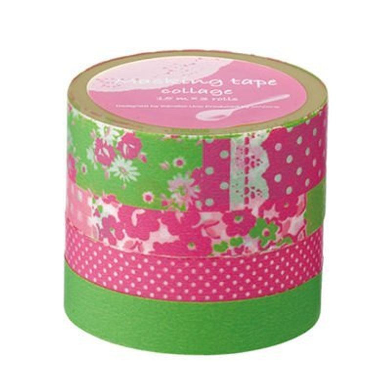 Marks MT和纸胶带 Collage 碎花拼布 - 粉红(CLL-MKT1-PK) - 纸胶带 - 纸 粉红色
