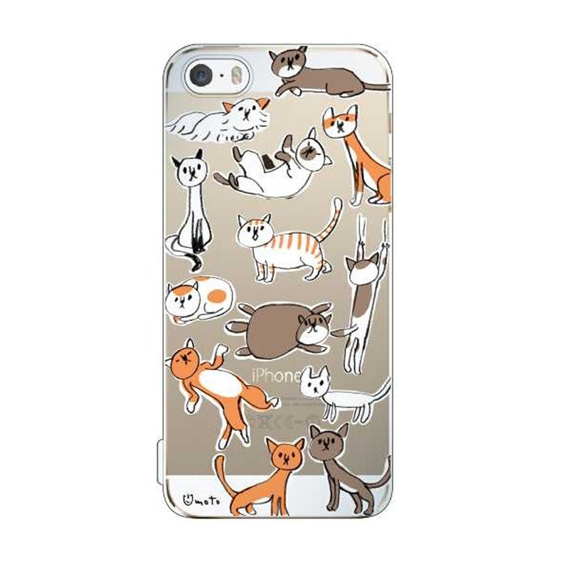女孩寓所 ::兎本幸子x iphone 5/5s 透明手机壳-猫咪 - 手机壳/手机套 - 塑料 白色